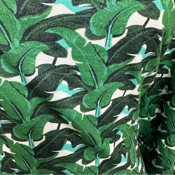 Anthropologie Forever that Girl One Shoulder Puff Sleeve Top Green Leaf SZ 6 - Picture 2 of 8